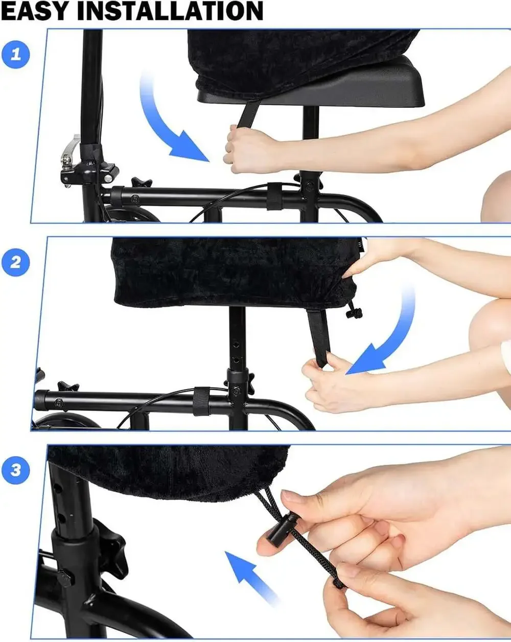 Knee Scooter Cushion Cover Memory Foam Pad for Comfort 2.36 Inch Thick Knee